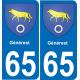 65 Générest autocollant sticker plaque immatriculation auto ville