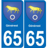 65 Générest placa etiqueta de registro de la ciudad