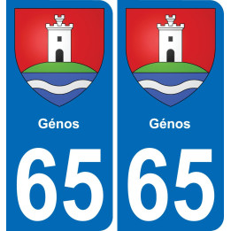 65 Génos sticker plate registration city
