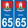 65 Génos -aufkleber plakette ez stadt