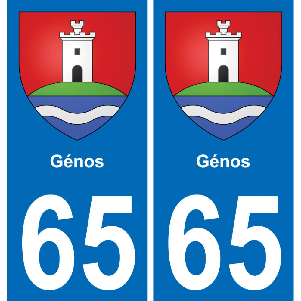 65 Génos placa etiqueta de registro de la ciudad