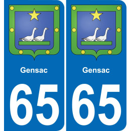 65 Gensac placa etiqueta de registro de la ciudad