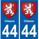 44 Clisson autocollant plaque stickers ville