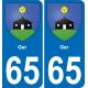 65 Ger sticker plate registration city