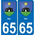 65 Pau autocollant sticker plaque immatriculation auto ville