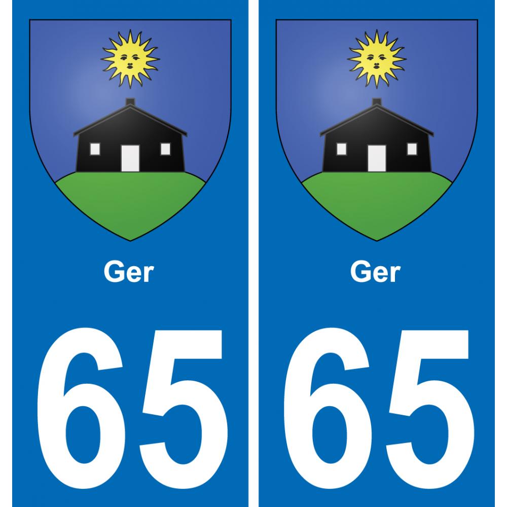 65 Ger sticker plate registration city