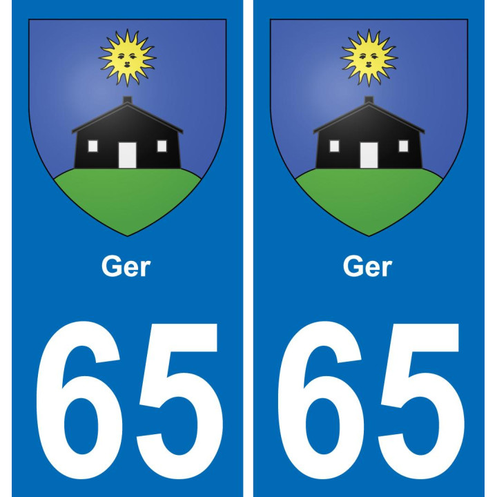 65 Ger placa etiqueta de registro de la ciudad