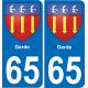 65 Pau autocollant sticker plaque immatriculation auto ville