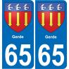 65 Gerde placa etiqueta de registro de la ciudad