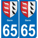 65 Germ placa etiqueta de registro de la ciudad