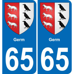 65 Germ placa etiqueta de registro de la ciudad