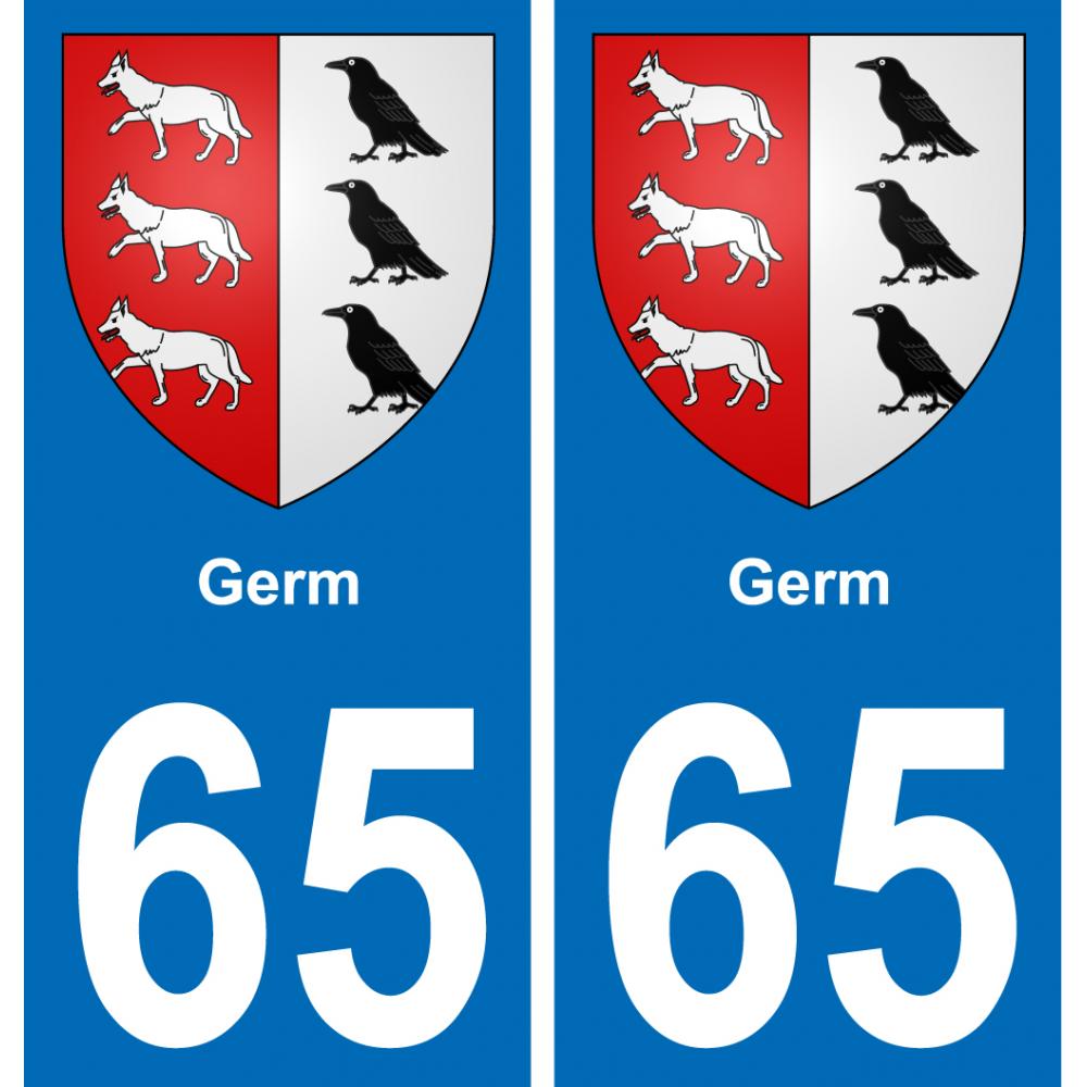 65 Germ placa etiqueta de registro de la ciudad