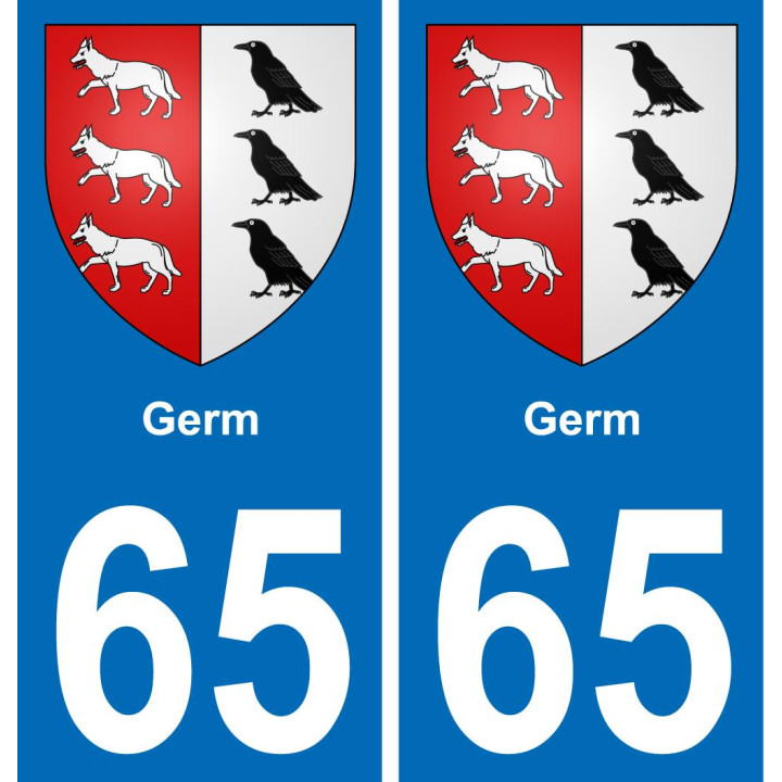 65 Germ autocollant sticker plaque immatriculation auto ville