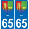 65 Geu autocollant sticker plaque immatriculation auto ville