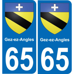 65 Gez-ez-Angles placa etiqueta de registro de la ciudad