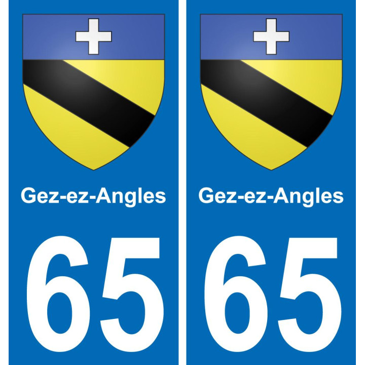 65 Gez-ez-Angles placa etiqueta de registro de la ciudad
