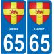 65 Pau autocollant sticker plaque immatriculation auto ville