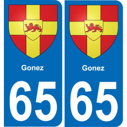 65 Gonez autocollant sticker plaque immatriculation auto ville