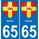 65 Gonez placa etiqueta de registro de la ciudad