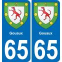 65 Gouaux autocollant sticker plaque immatriculation auto ville