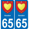 65 Goudon placa etiqueta de registro de la ciudad
