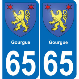 65 Gourgue placa etiqueta de registro de la ciudad