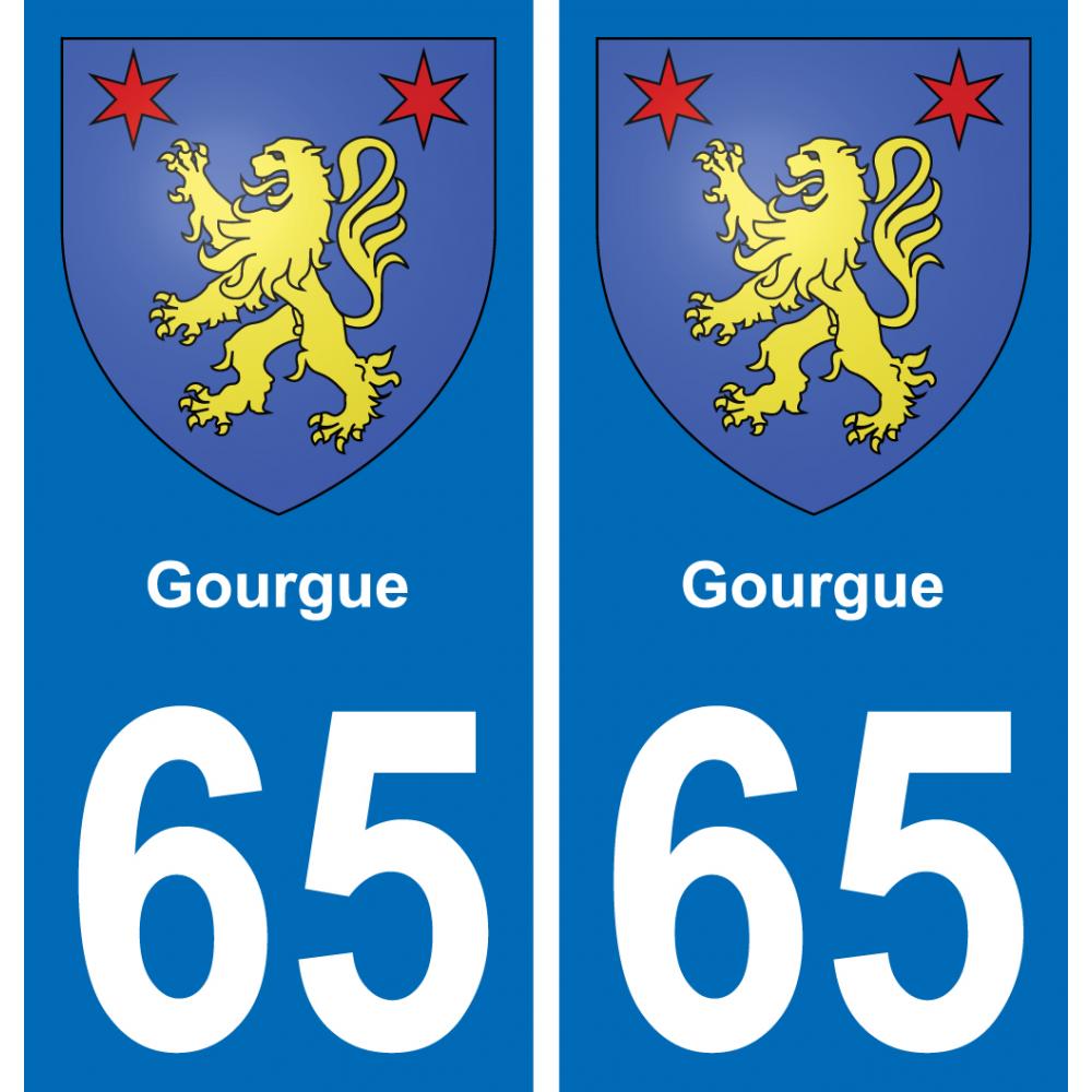 65 Pau autocollant sticker plaque immatriculation auto ville