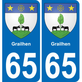 65 Grailhen placa etiqueta de registro de la ciudad