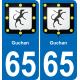 65 Guchan sticker plate registration city