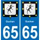 65 Guchan sticker plate registration city