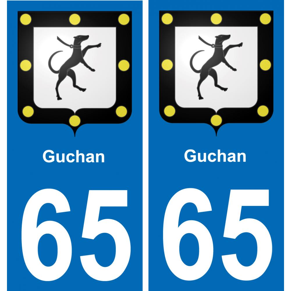 65 Pau autocollant sticker plaque immatriculation auto ville