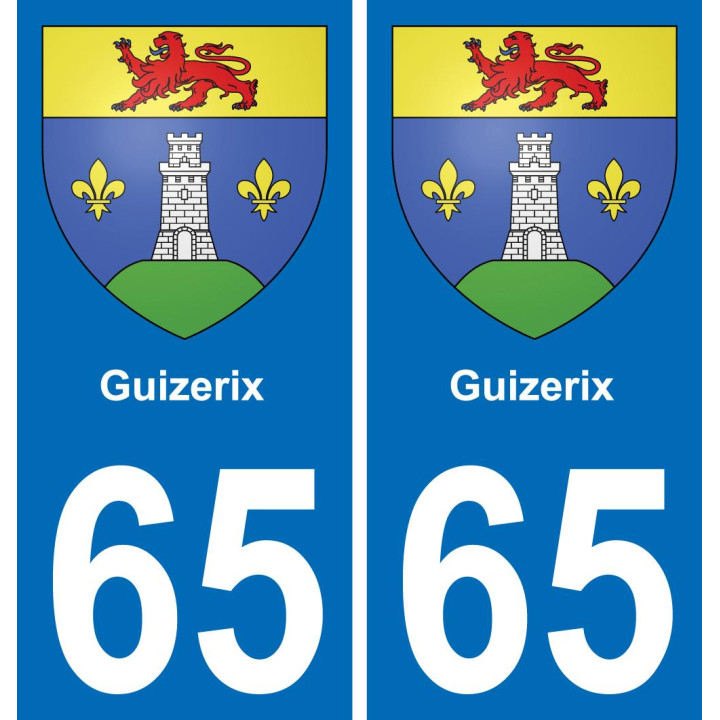 65 Guizerix sticker plate registration city