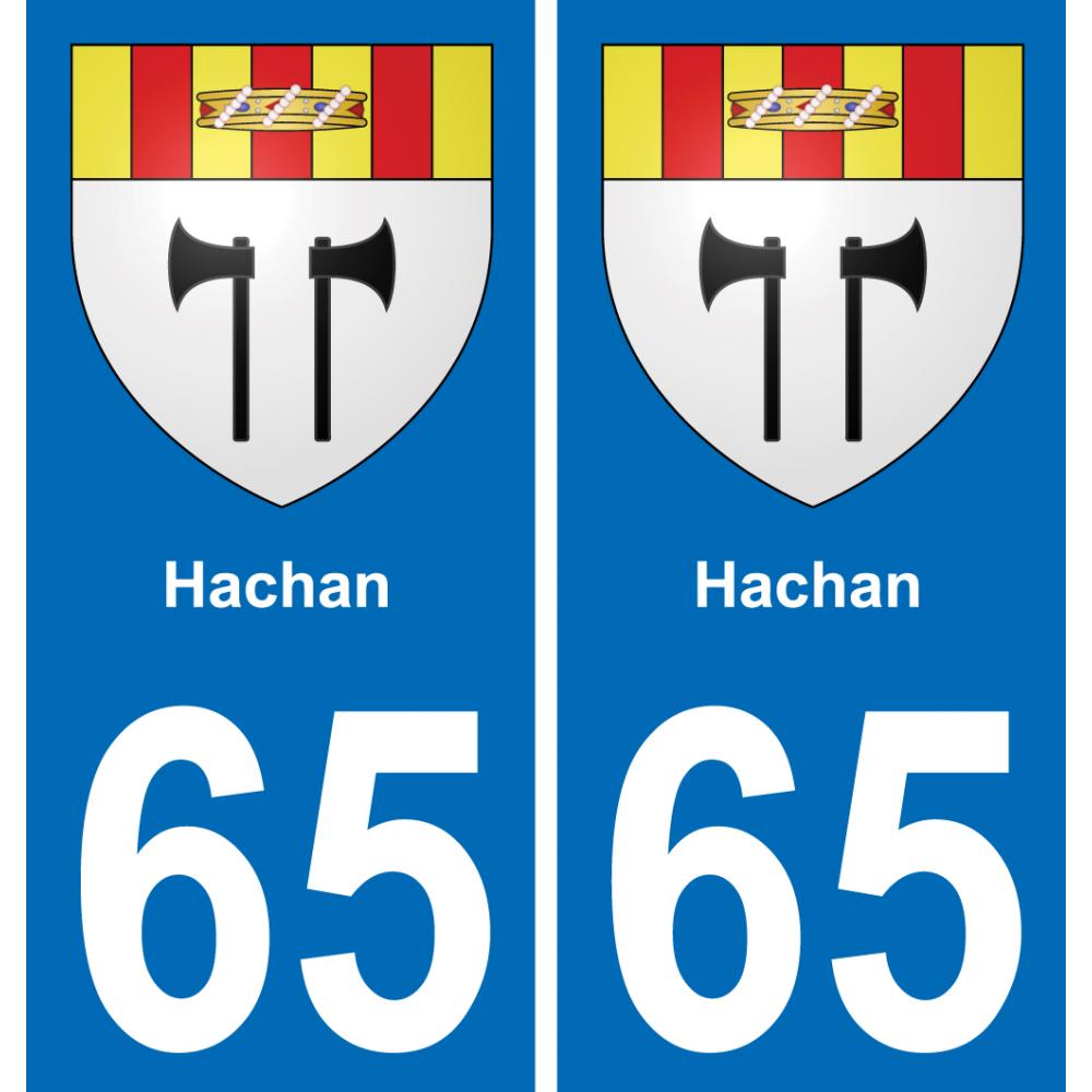 65 Hachan placa etiqueta de registro de la ciudad