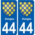 44 Donges autocollant plaque stickers ville