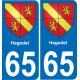 65 Hagedet autocollant sticker plaque immatriculation auto ville