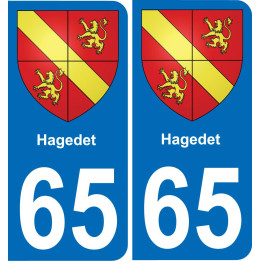 65 Hagedet sticker plate registration city