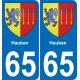 65 Pau autocollant sticker plaque immatriculation auto ville