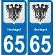 65 Hautaget placa etiqueta de registro de la ciudad