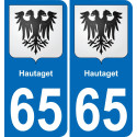 65 Hautaget sticker plate registration city