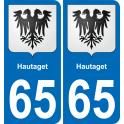 65 Pau autocollant sticker plaque immatriculation auto ville
