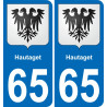 65 Hautaget sticker plate registration city