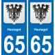 65 Hautaget autocollant sticker plaque immatriculation auto ville