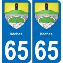 65 Pau autocollant sticker plaque immatriculation auto ville