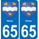 65 Hères autocollant sticker plaque immatriculation auto ville