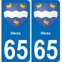 65 Pau autocollant sticker plaque immatriculation auto ville