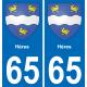 65 Hères sticker plate registration city