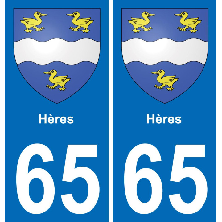 65 Hères placa etiqueta de registro de la ciudad
