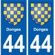 44 Donges autocollant plaque stickers ville