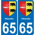 65 Pau autocollant sticker plaque immatriculation auto ville