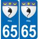 65 Hiis autocollant sticker plaque immatriculation auto ville
